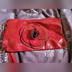 Red Floral Clutch